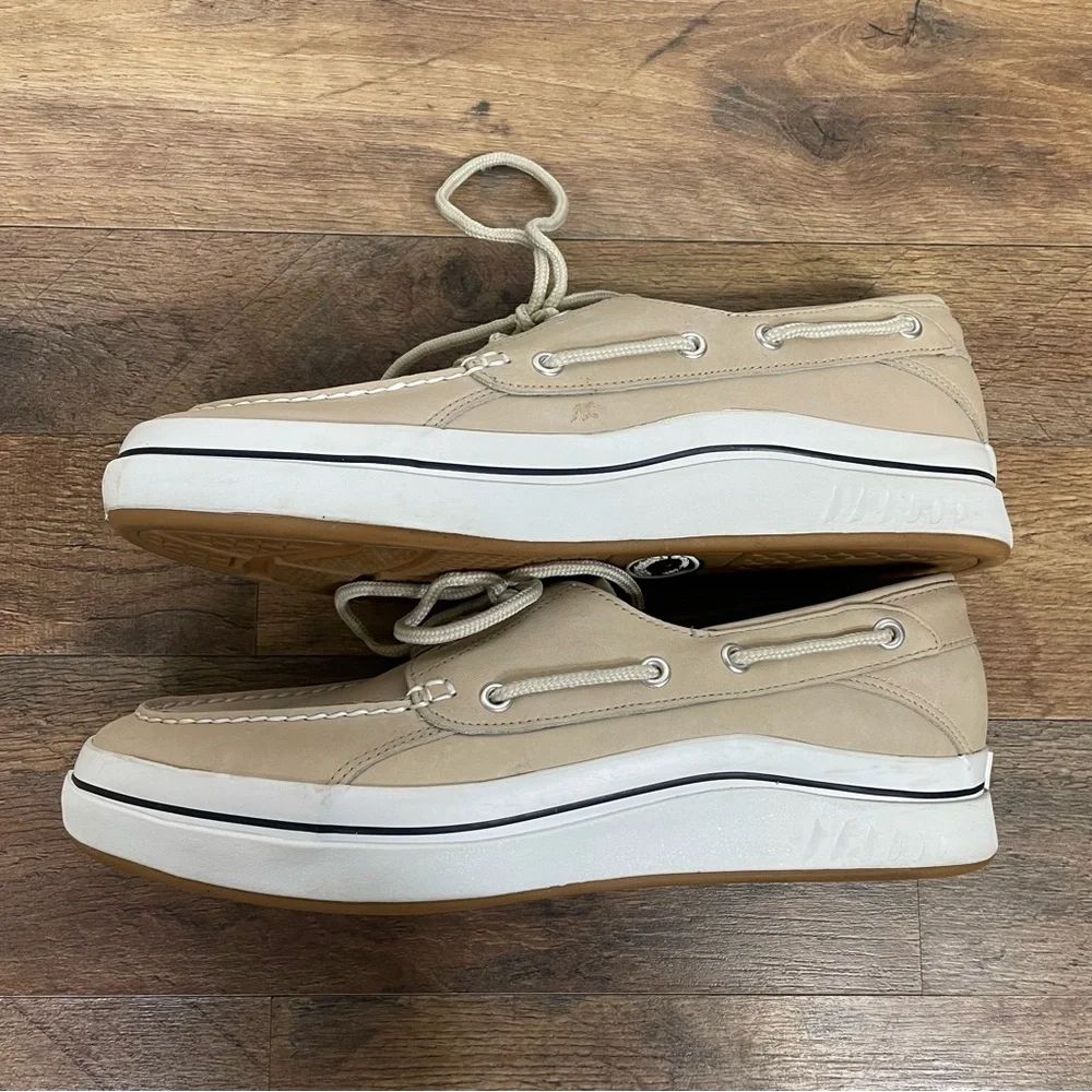 Sperry Men's Top Sider Beige Leather Boat Shoes Size 10.5